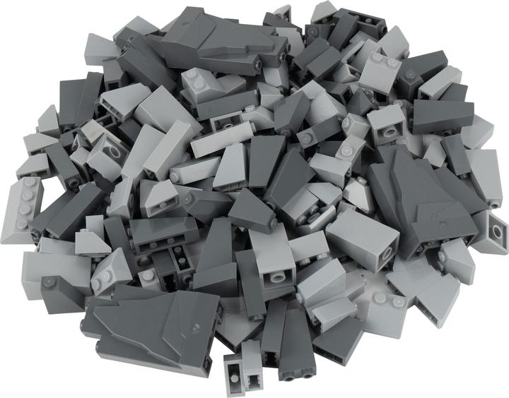 Actual product image LEGO MOC Roof tiles light grey/dark grey mixed - mountain/rock building - NEW! Lot 25x (LEGO Classic)