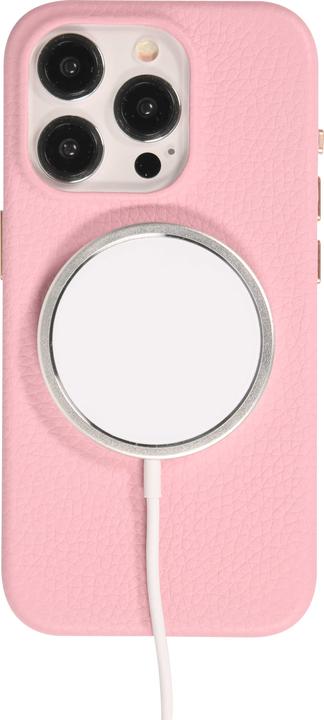 Actual product image PhoneLook Coque Cuir de veau luxe grainé intégral avec boutons métalliques et MagSafe (Apple iPhone 15 Pro)