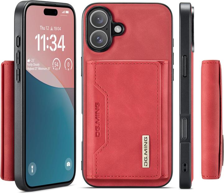 Actual product image Dg.Ming iPhone 13 - Etui, Leder-Optik, Kartenfach & Magnetverschluss, Rot (Apple iPhone 13)