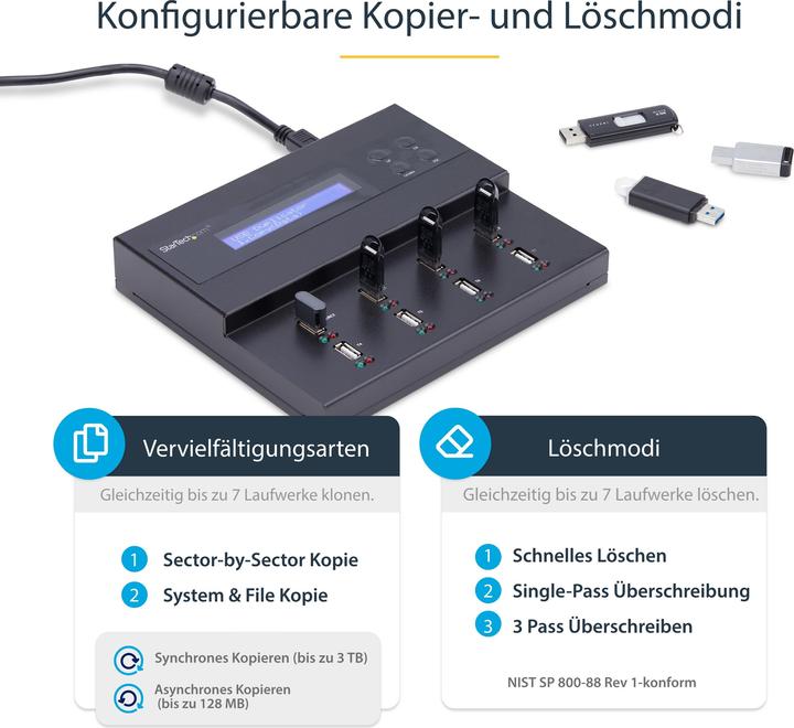 Produktbild StarTech USB Duplicator - 1:7 - USB Sticks - Flash Drive Duplicator (USB-A, 8 Ports)