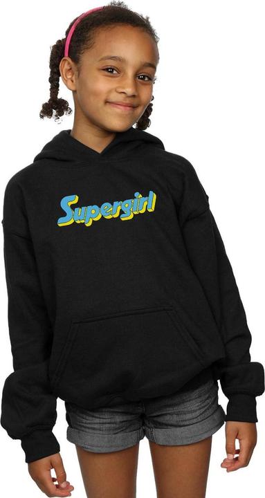 Actual product image Girls Supergirl Text Logo Hoodie (116)