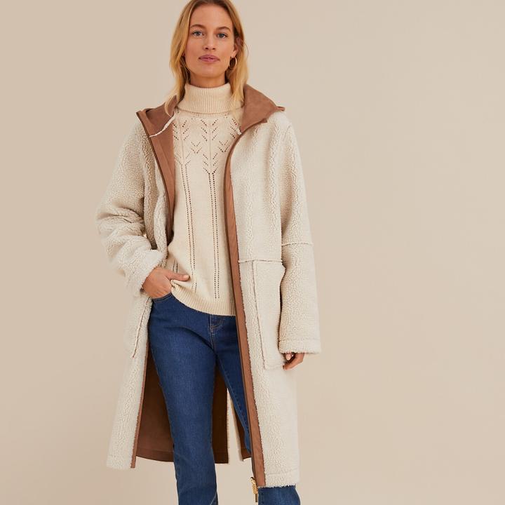Produktbild Anne Weyburn Kapuzenmantel aus Lammfell-Imitat (40)