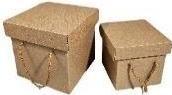 Ziemia Obiecana Kraft-Geschenkbox mit Griffen 15x15x15cm (Geschenkbox)