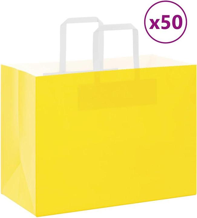Image du produit VidaXL Sacs en papier kraft 50 pcs. avec anse jaune 32x17x25 cm Sac en papier (Pochette cadeau, 50 x)
