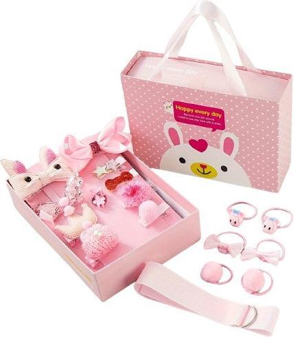 Actual product image Activity Board 18 pieces hair clips set toddler girls, hair jewellery girls, hair clips with gift box (18 pcs.)
