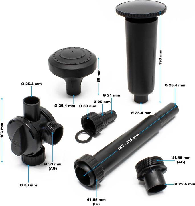 Actual product image SunSun Spare Part HJ-1544/-1844 Fountain Nozzle Kit - Top Part Set 4