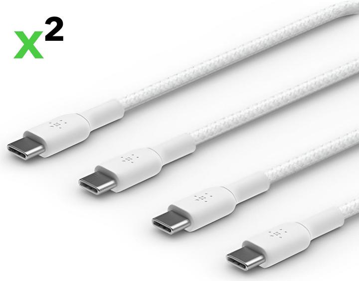 Produktbild Belkin USB-C to USB-C Braided PVC 2m Twin Pack (2 m, USB 2.0)