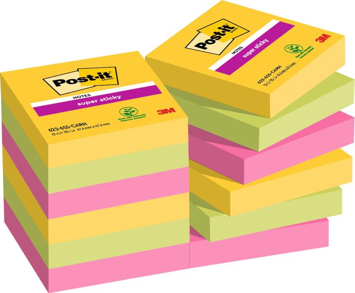 Produktbild Post-it Super Sticky Carnival (48 x 48 mm)