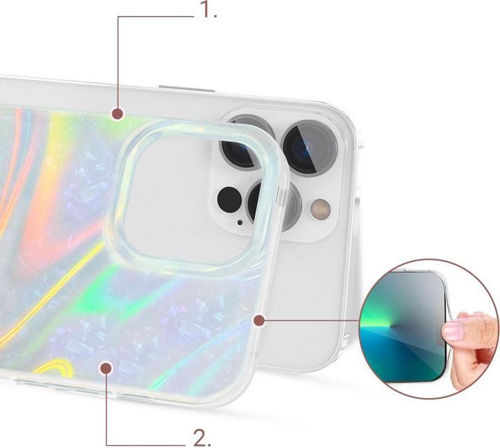 Produktbild Kingxbar Shell Series luxury elegant phone case for iPhone 13 Pro pearl color (Apple iPhone 13 Pro)
