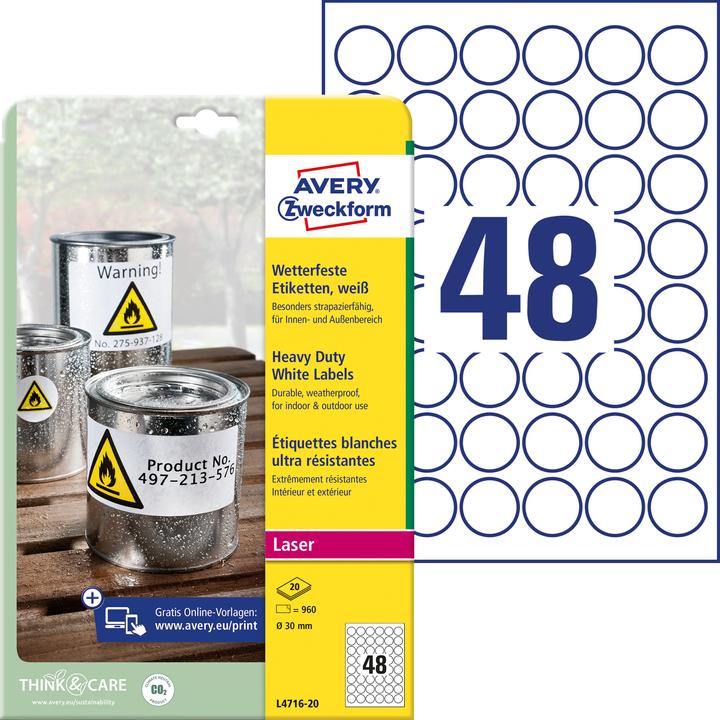 Produktbild Avery Wetterfeste Etiketten