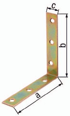 Actual product image Alberts Chair angle 90 x 90 x 20 mm, galvanised yellow, 1 pc. (50 pcs.)