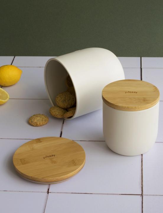 Actual product image Pebbly Metal cookie tin white 2300ml/15x15x15.5 cm (2.30 l)
