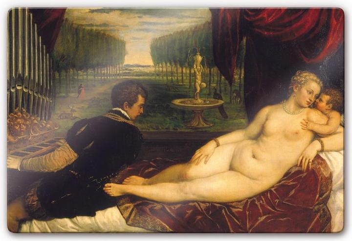 Actual product image Trenddeko Titian - Venus with the organ player (60 x 40 cm)