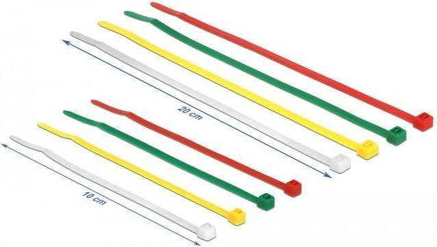 Immagine prodotto Delock Fascette colorate 200 pz L100 x B2.5 mm + L200 x B3.6 mm,18628 (100 mm, 200 pz.)