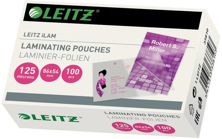 Immagine prodotto Leitz Sacchetto di laminazione 54x86mm (54 x 86 mm, 100 Pezzo/i, 125 µm)