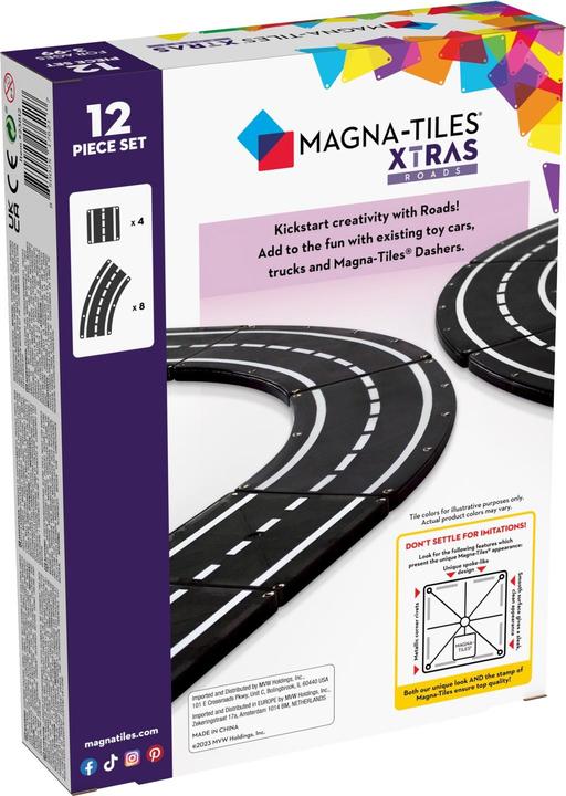 Actual product image Magna-Tiles XTRA Roads Set 12-piece
