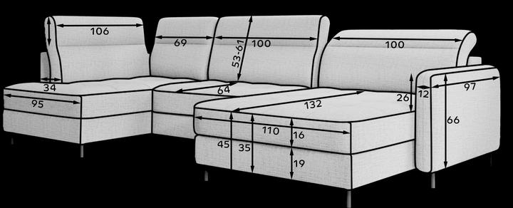 Actual product image ELTAP Berrto (4-seater, Sofa bed, Sofa landscape)