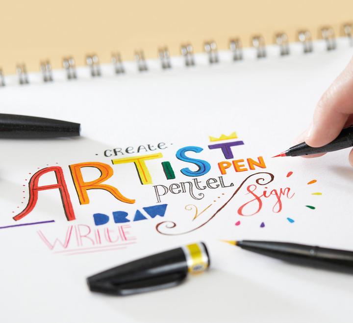 Actual product image Pentel Sign Pen Brush Artist (Yellow, 1 x)