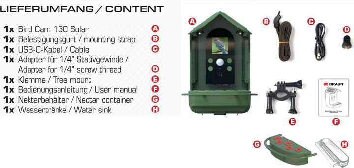 Actual product image Braun Photo BRAUN Bird Cam 130 Solar