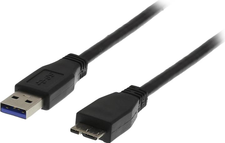 Deltaco USB 3.0 cable, type A hane - type Micro B hane, 0.5m, svart (0.50 m, USB 3.2 Gen 1)