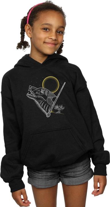 Actual product image Girls Werewolf Line Art Hoodie (140, 146)