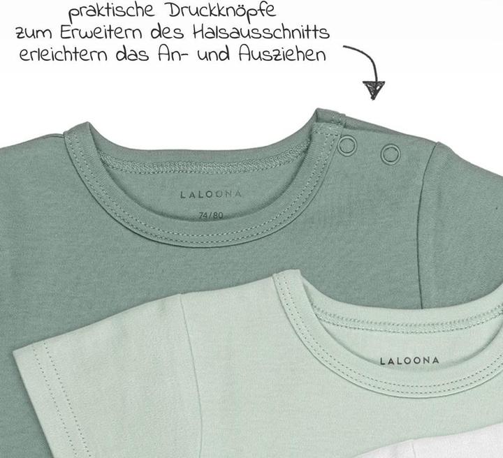 Produktbild La Loona LaLoona Baby-Bodys & Wickelbodys Baby Body Kurzarm OEKO-TEX® 6er Pack - Salbeigrün Grau (80)