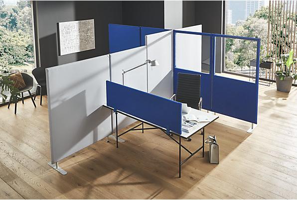 Actual product image eurokraft pro Soundproof partition, wall panel, height 1800 mm, width 1000 mm, blue. (1000 x 1800 x 50 mm)