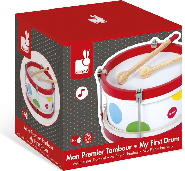 Produktbild Janod Confetti Trommel (Englisch, Italienisch, Französisch, Spanisch, Deutsch, Niederländisch)