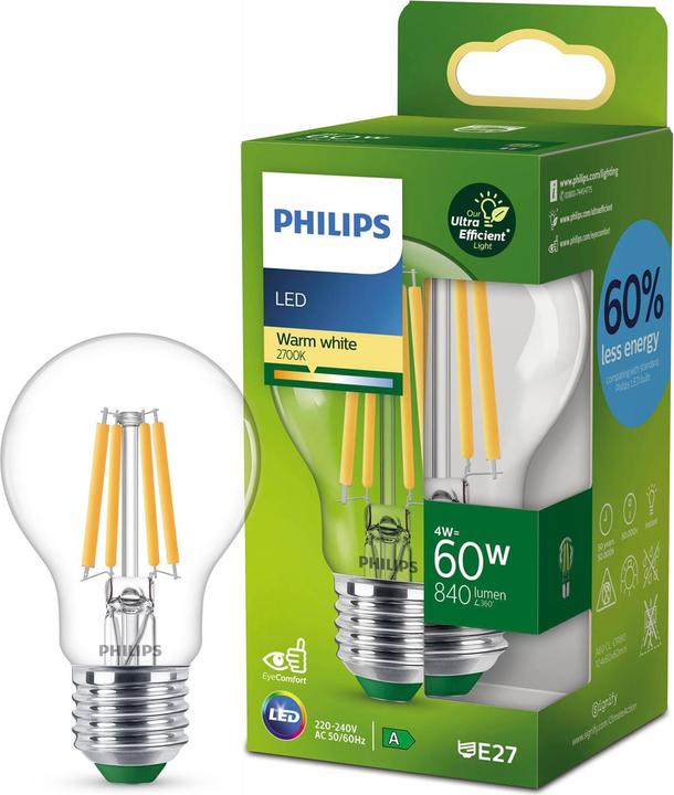 Actual product image Philips LED Classic (E27, 4 W, 840 lm, 1 x, A)