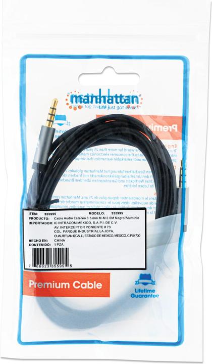 Actual product image Manhattan Audio Cable Aux Jack Plug (2 m, 3.5mm jack (AUX))