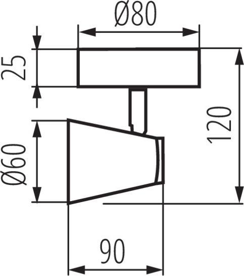 Actual product image Kanlux 28760 ENALI EL-1O W Wand-Deckenleuchte (GU10)