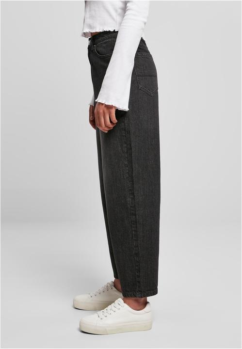 Actual product image Urban Classics Ladies High Waist Wide Leg Cropped Denim Pants (34)