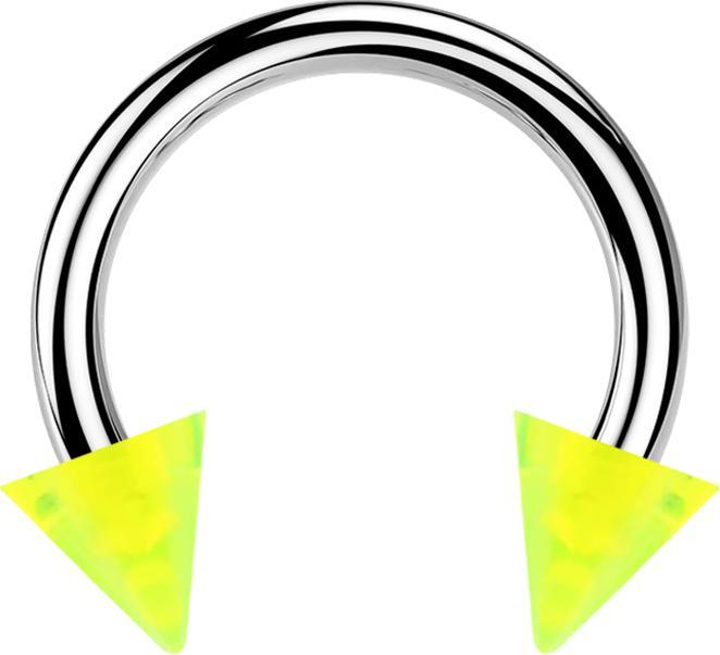 Produktbild Star Piercing Micro Circular Barbell silber mit zwei Cones grün transparent (ohne Messing, Chirurgenstahl 316L, Acryl)