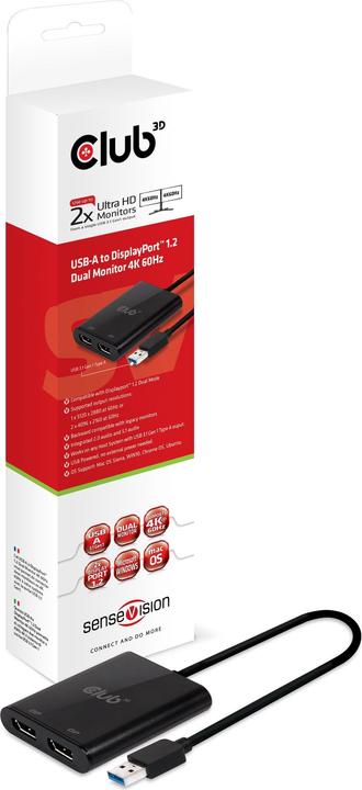 Actual product image Club 3D CSV-1477 USB A to DisplayPort (DP, 9.30 cm)