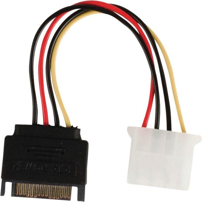 Actual product image Nedis Internal power cable | SATA 15-pin male | Molex female | Gold-plated | 0.15 m | Round | PVC | Me