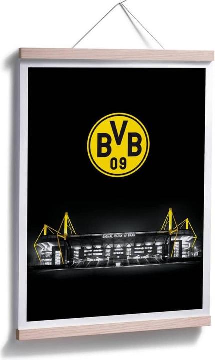 Produktbild Borussia Dortmund BVB Signal Iduna Park bei Nacht Emblem (50 x 60 cm)