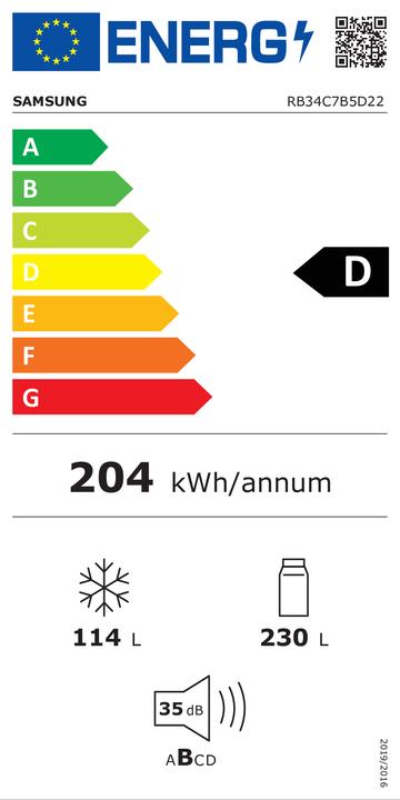 Energy Label Samsung RB34C7B5D22/EF (344 l)