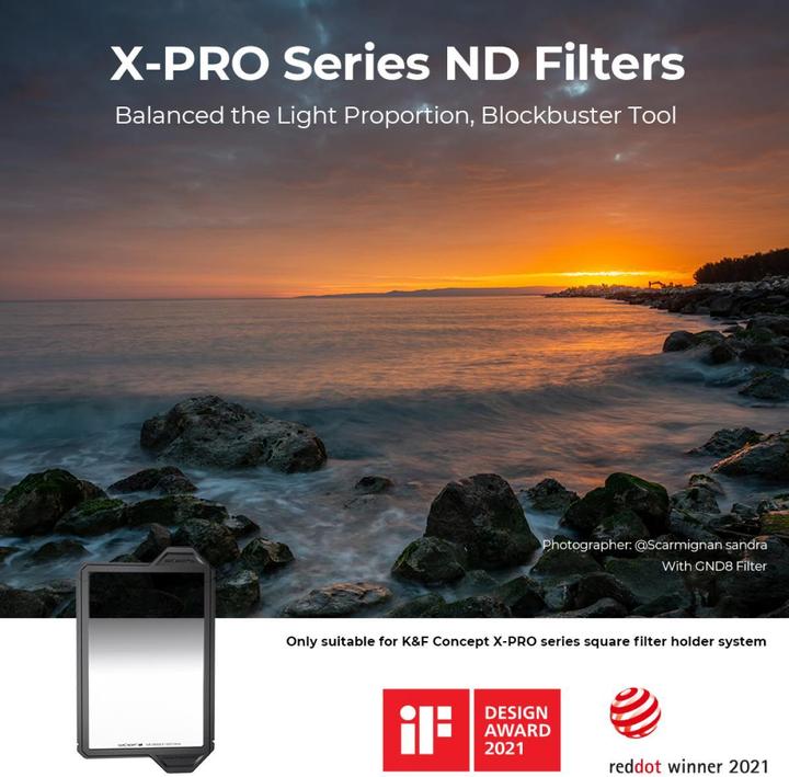 Actual product image K&F Concept 100x150 GND16 Reverse Gradient (X-PRO Series) (KF-1894) (30000 mm)