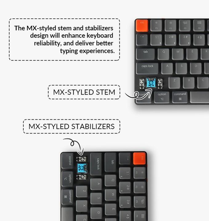 Actual product image Keychron K3 (DE, Cable, Wireless)