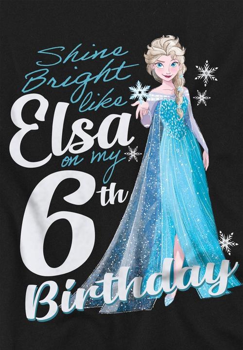 Immagine prodotto Disney Frozen Bright Like Elsa Maglietta 6° Compleanno Bambini (128)