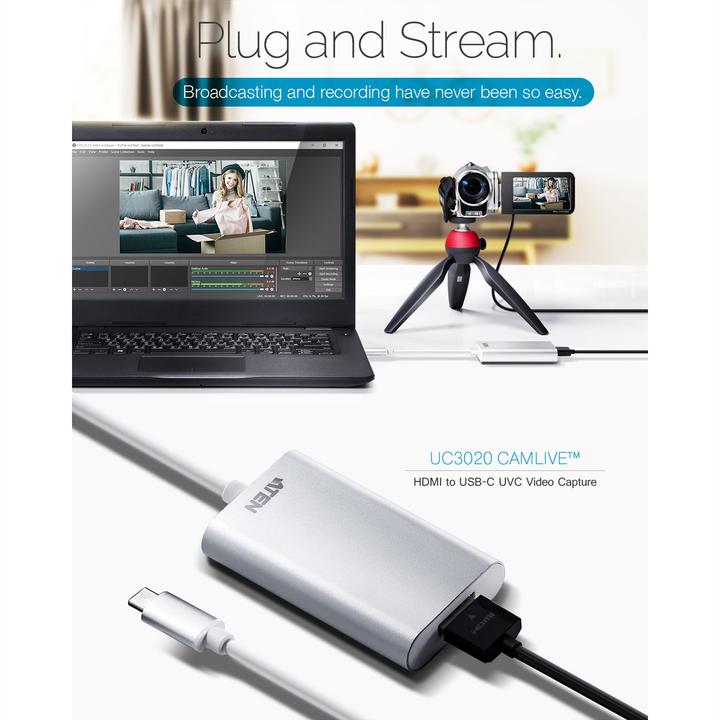 Produktbild Aten USB Typ C — HDMI (Typ A)