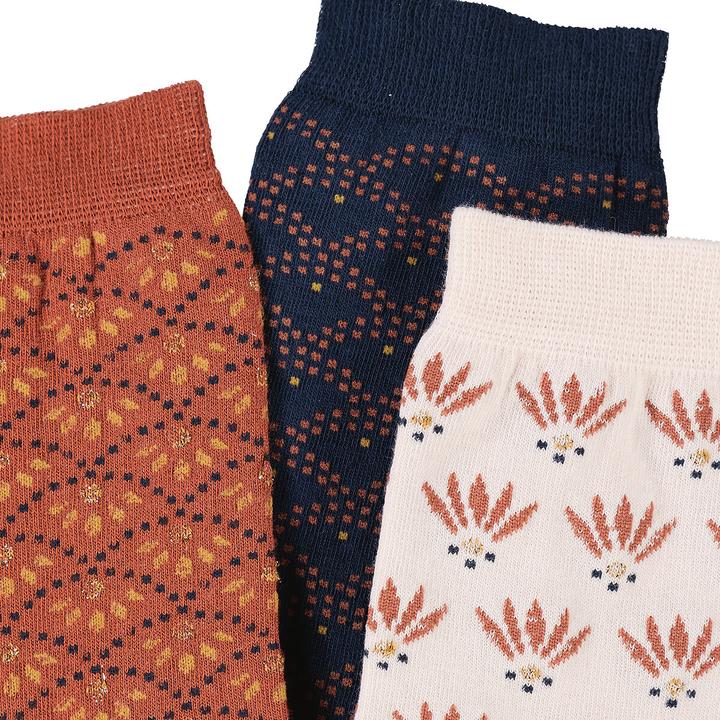 Image du produit La Redoute Collections Lot de 3 chaussettes à motif Art déco (Lot de 3, 35, 37)