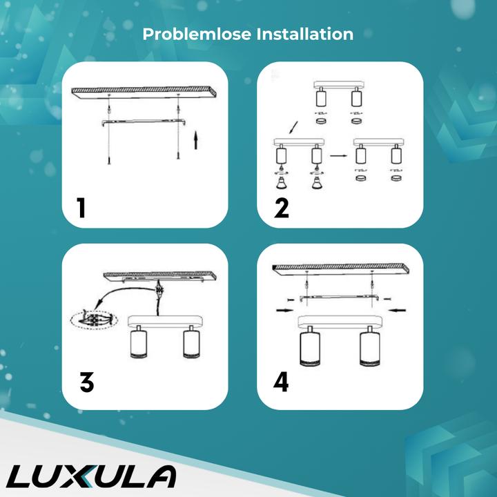 Actual product image Luxula Pivoting LED surface-mounted spot, 2-bulb, white/black (GU10)