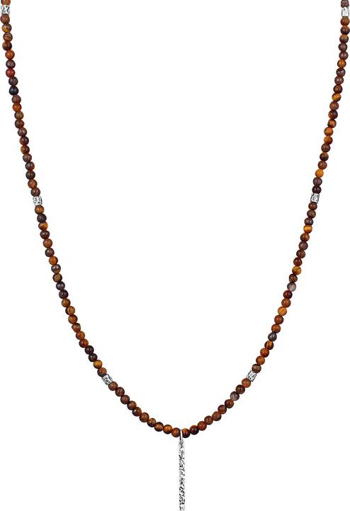 Immagine prodotto Kuzzoi Collana di pietre dure, perla, collana di perle (Occhio di tigre, Argento 925, Acciaio inossidabile, 60 cm)