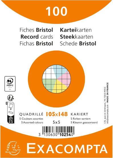 Actual product image Exacompta Cartes-fiches quadrillées (105 x 148 mm, 205 g/m², 100 x)