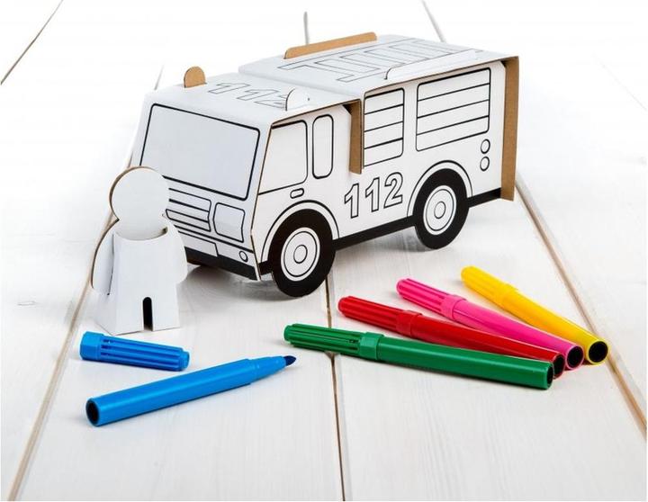Image du produit Calafant Camion de pompiers avec 6 feutres