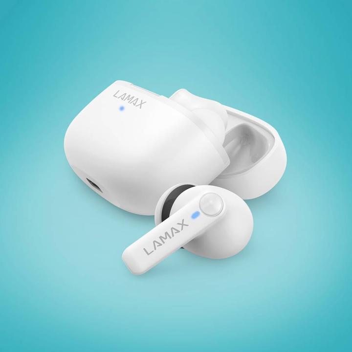 Produktbild Lamax Clips1 Play Kopfhörer Kabellos im Ohr Anrufe/Musik USB Typ-C Bluetooth Weiss (35 h, Kabellos)