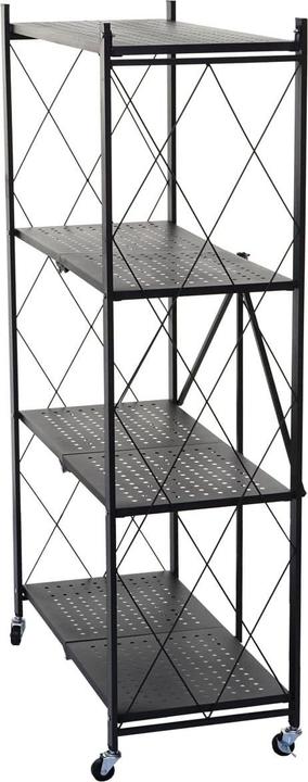 Produktbild Swisshandel24 Regal HWC-J85, Standregal Wohnregal, faltbar/klappbar Stahl schwarz, 4 Ebenen (126 x 71 x 36 cm)