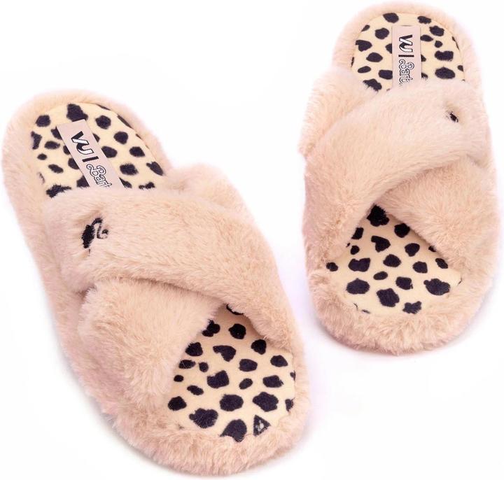 Actual product image Barbie Womens/Ladies Crossover Fluffy Slippers (40.5)
