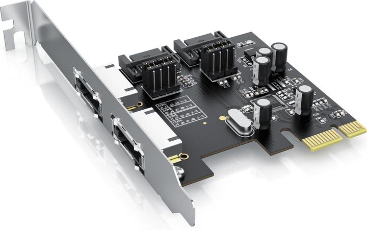 Produktbild CSL PCIe Karte, SATA III / eSata III, 2x intern SATA, 2x extern eSATA Controllerkarte